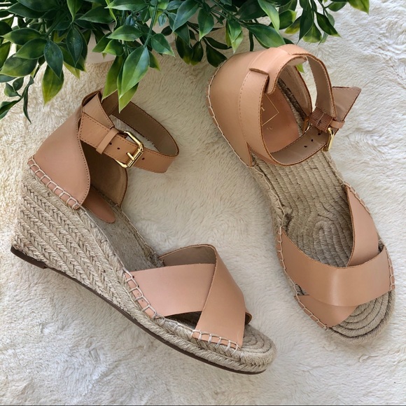 GAP Shoes - Gap tan cross over strap espadrille wedge sandals